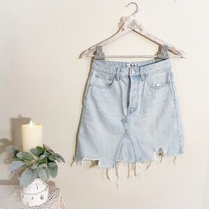 NWT Free People Going Rogue Denim Mini Skirt